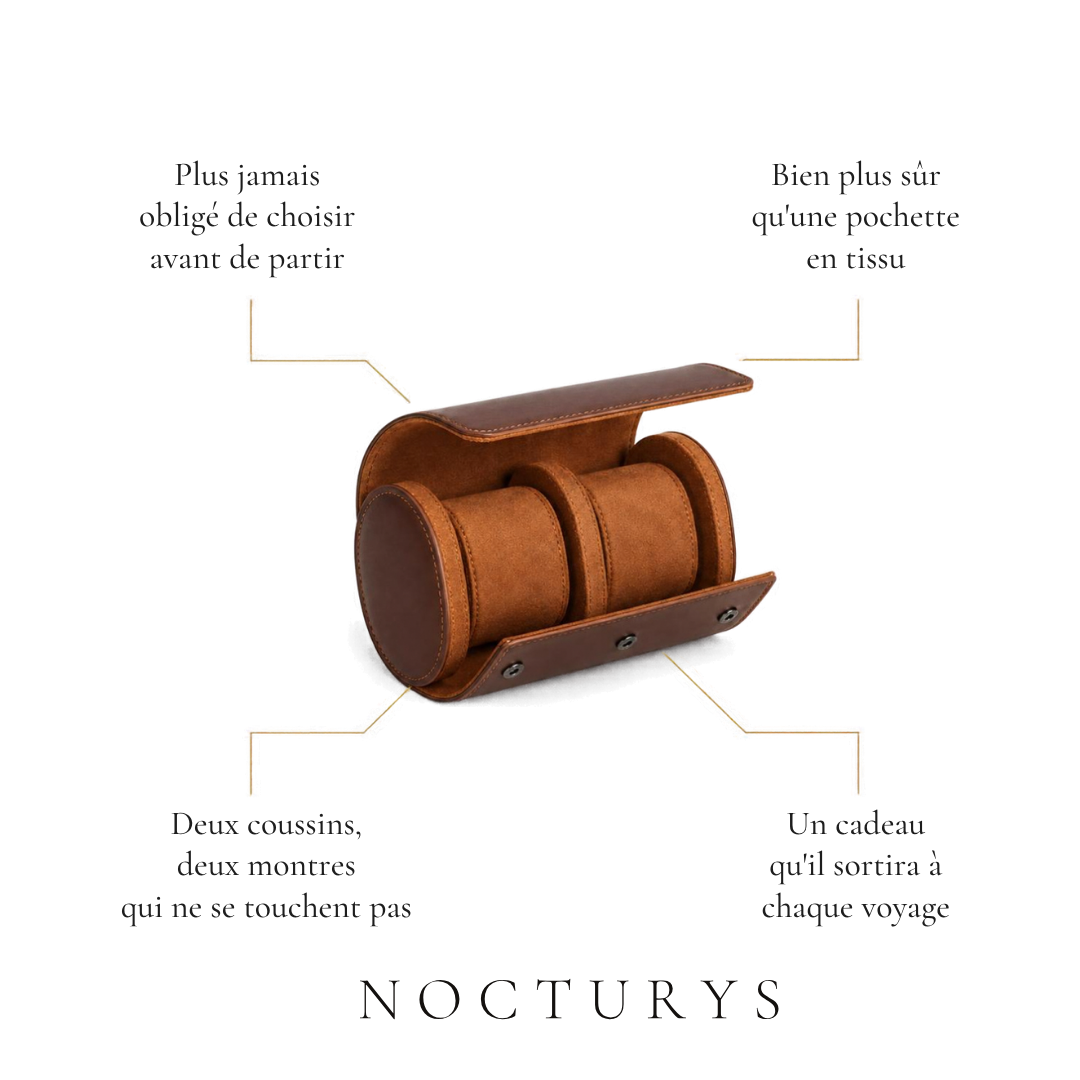 Gémeaux — Étui de voyage pour 2 montres