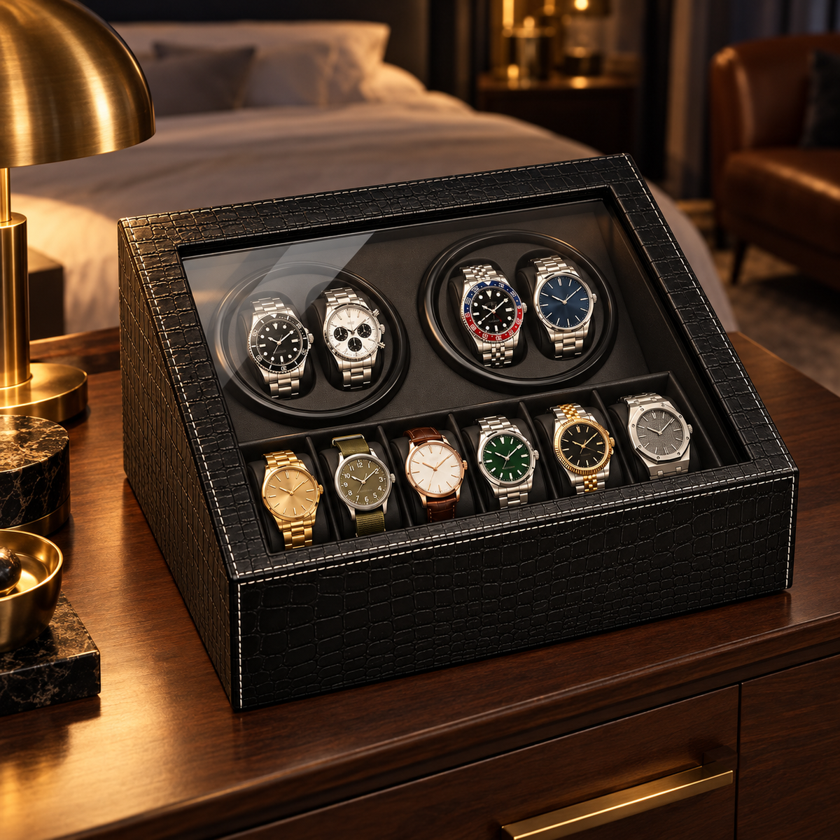 Gravitation — Remontoir 4 montres automatiques + 6 places de rangement